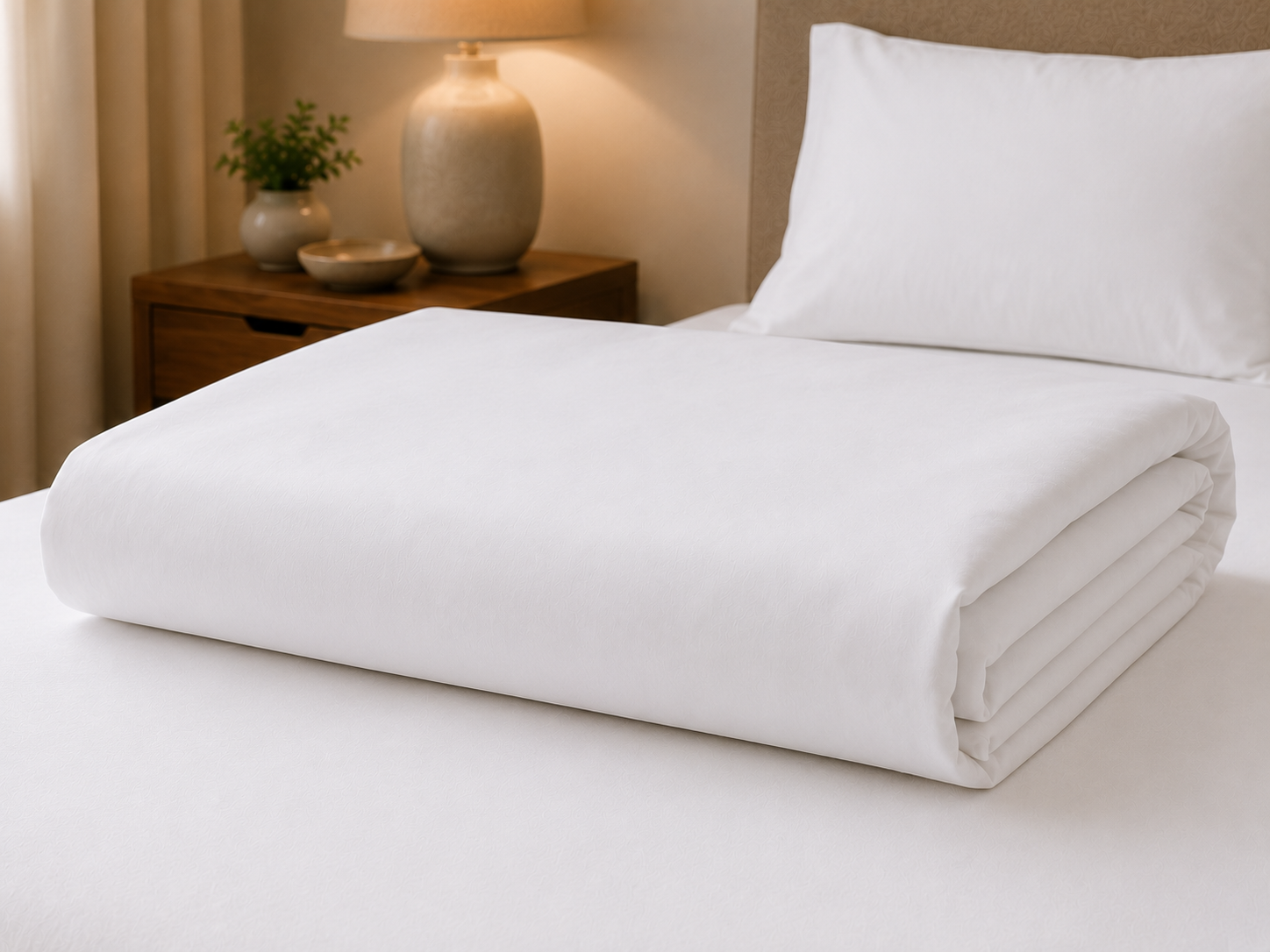 1PC-DUVET COVER PLAIN WHITE- 300TC,100% COTTON SATEEN