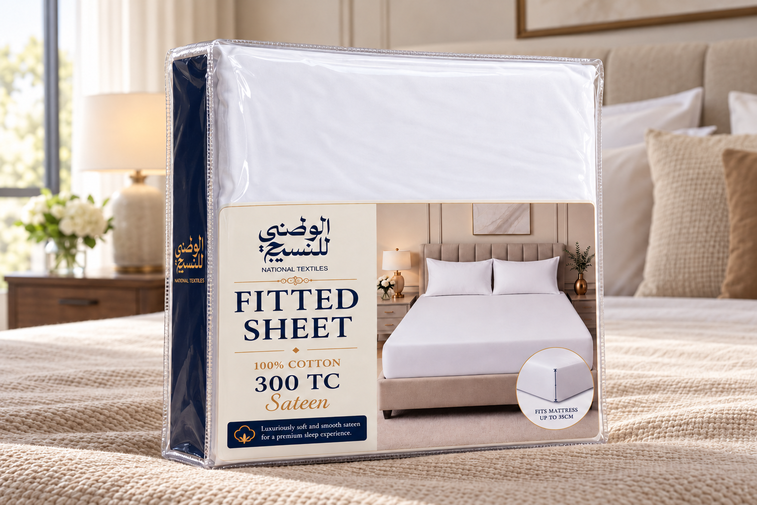 Fitted Sheet — 300 TC Cotton Sateen