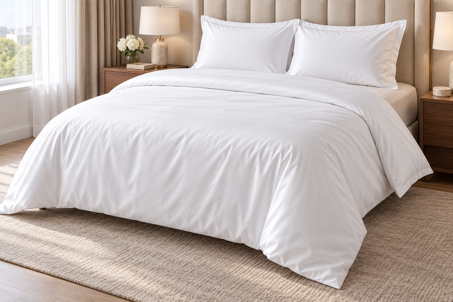 Duvet Cover with Pillowcase 300 TC Cotton Sateen