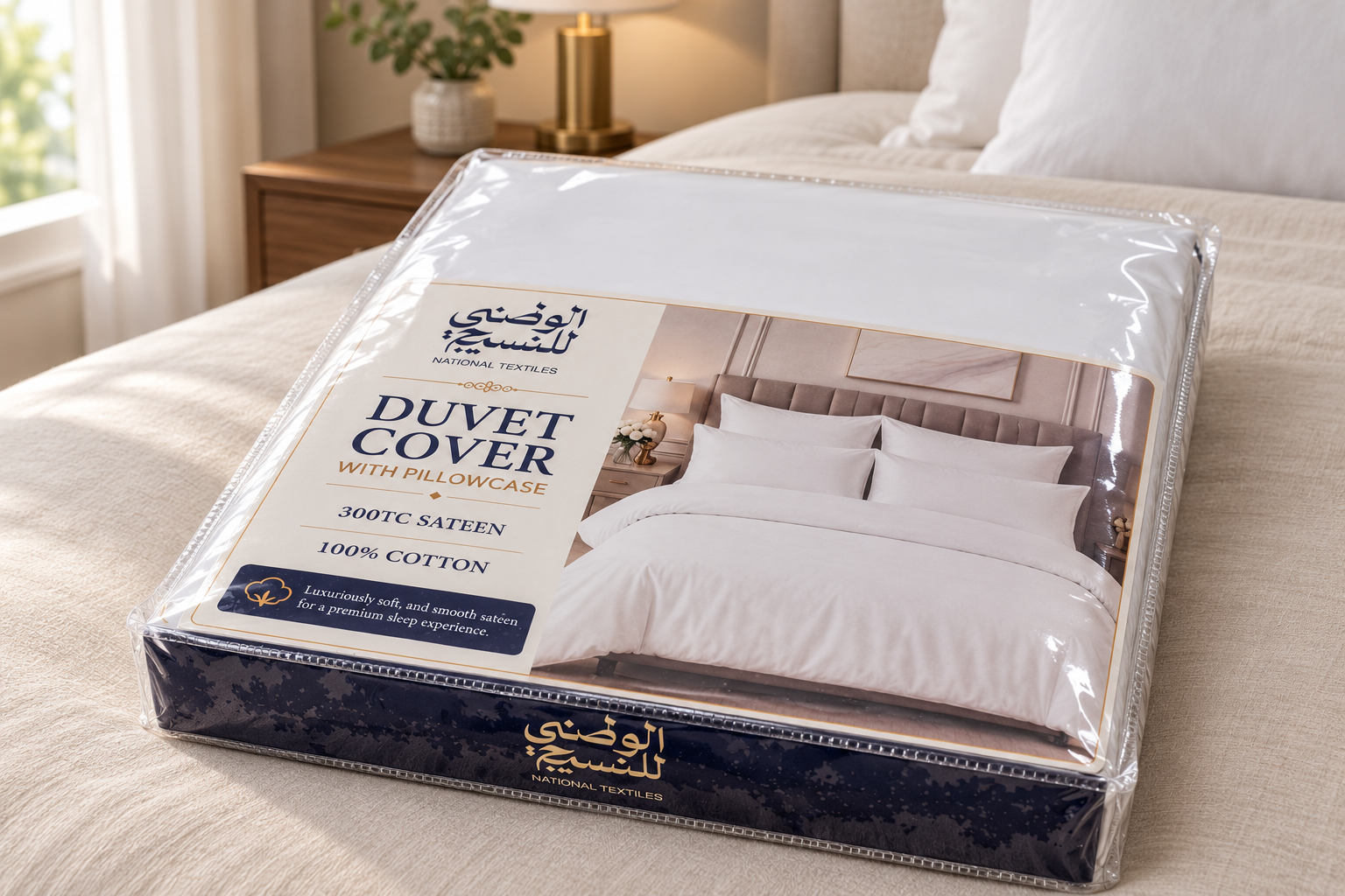 Duvet Cover with Pillowcase 300 TC Cotton Sateen